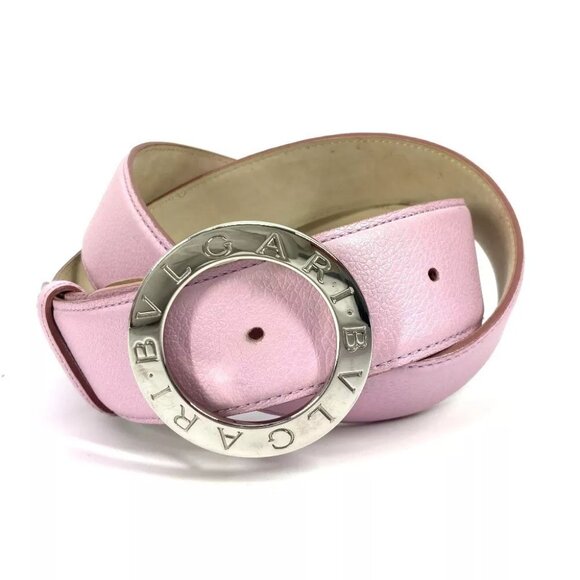 BVLGARI BVLGARI BVLGARI logo Accessories Buckle Belt belt Leather pink/Silver